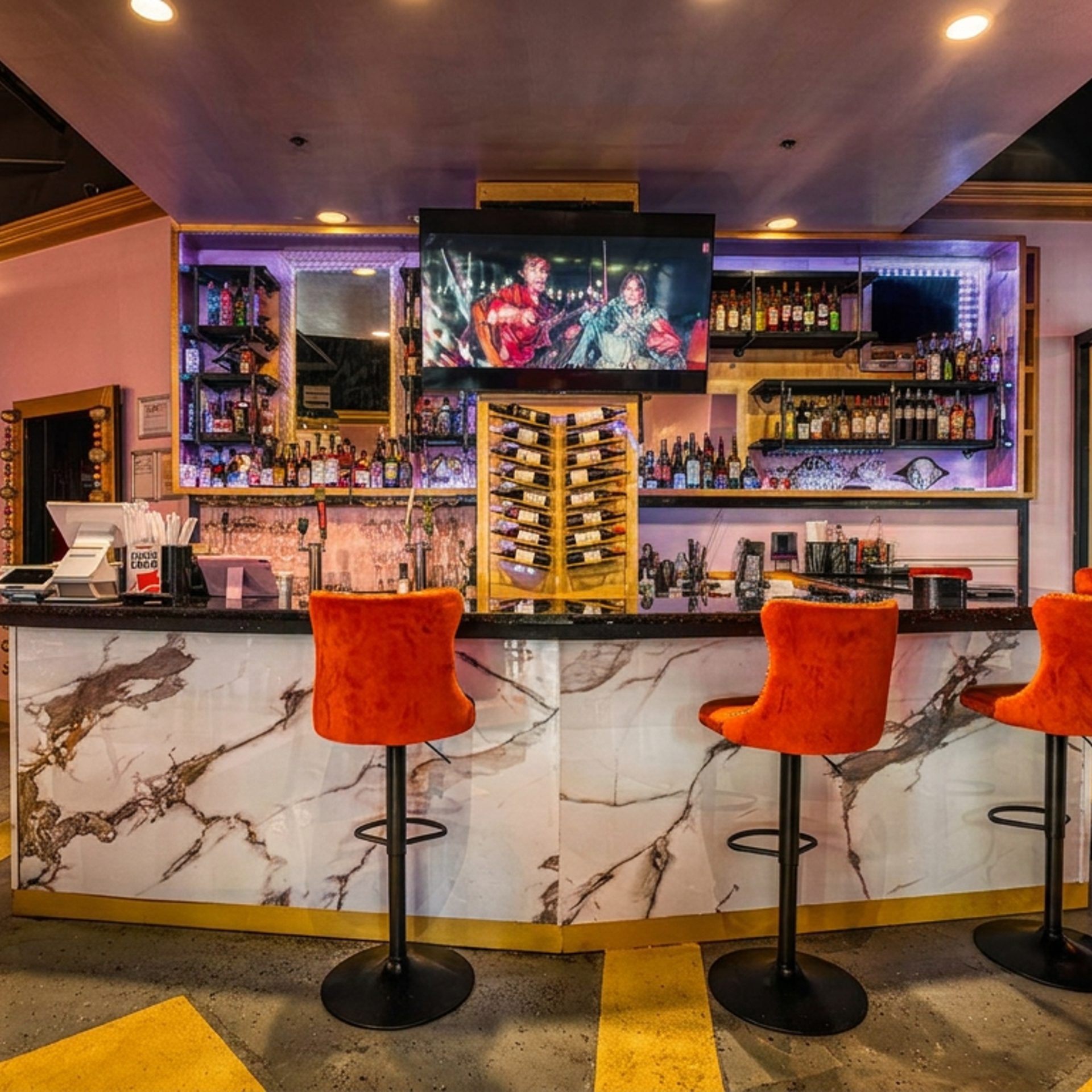 The bar at Pink Saffron