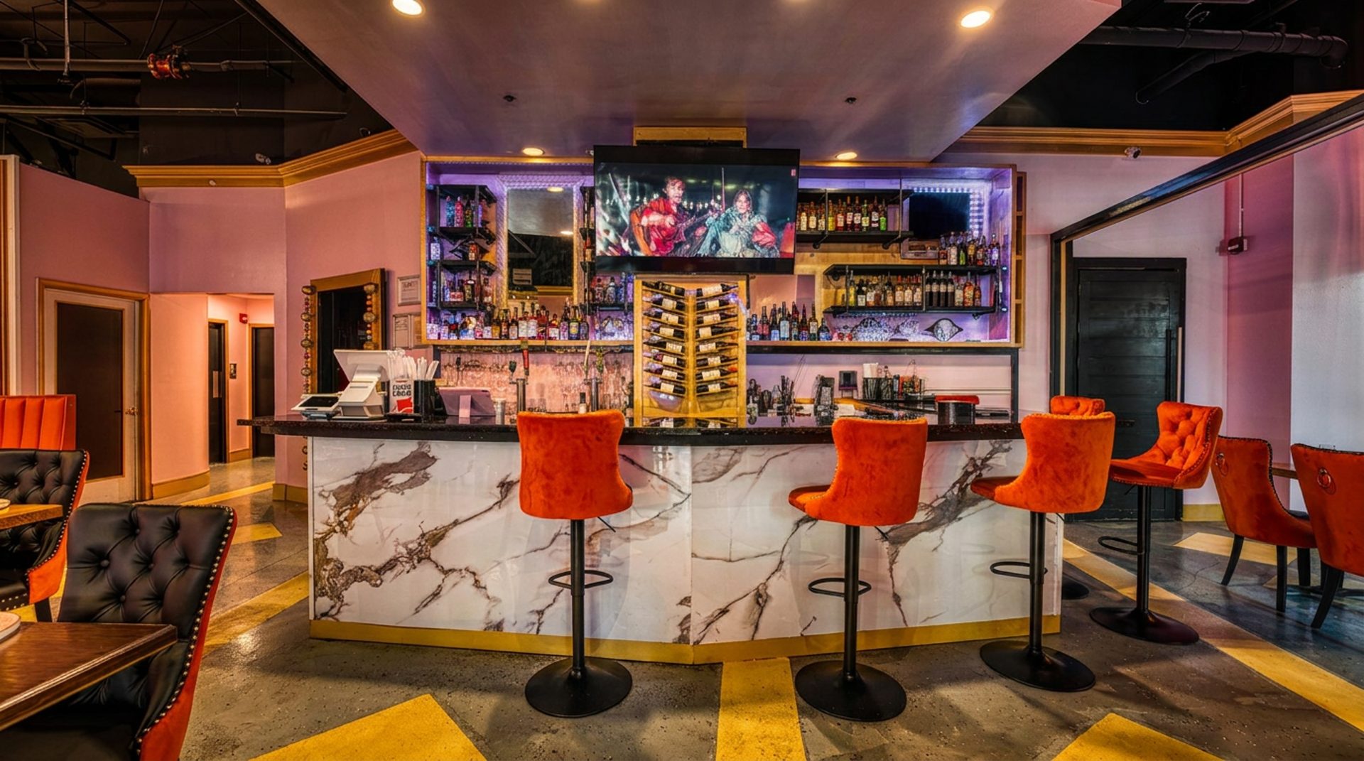 The bar at Pink Saffron