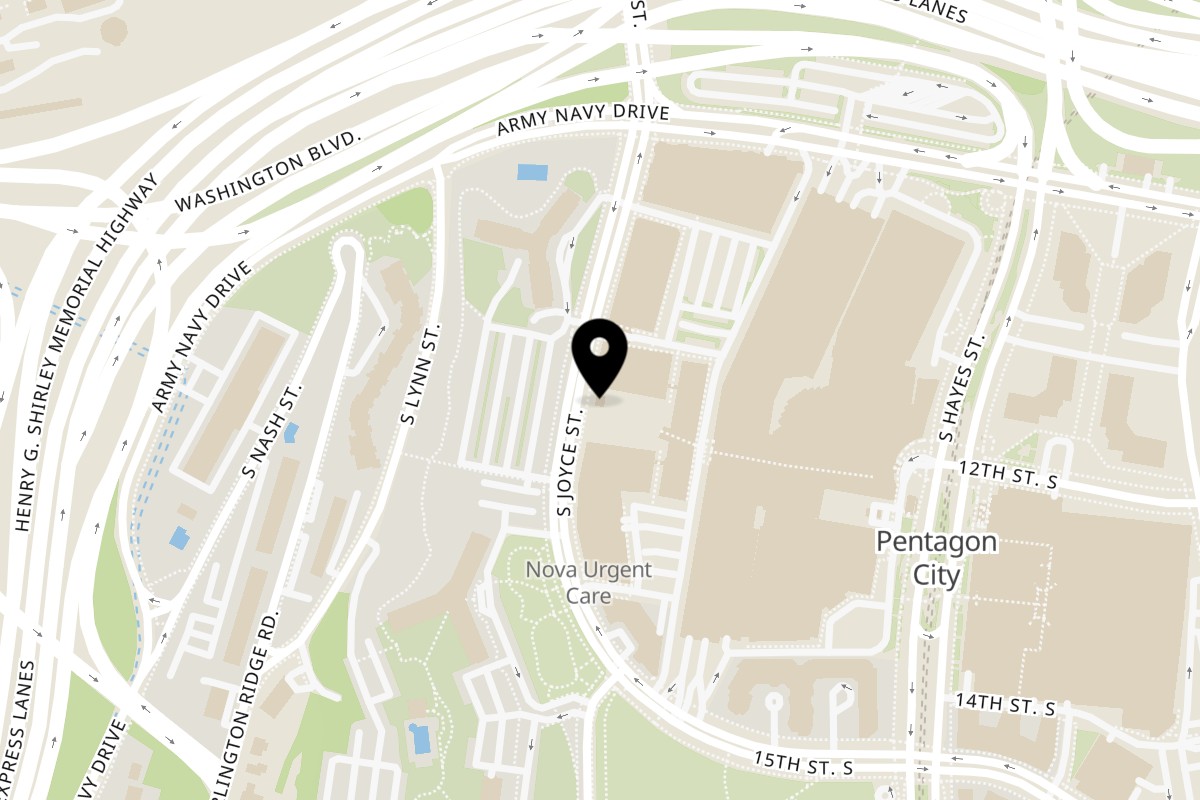 Map showing the location of Pink Saffron on 1201 S Joyce St in Arlington